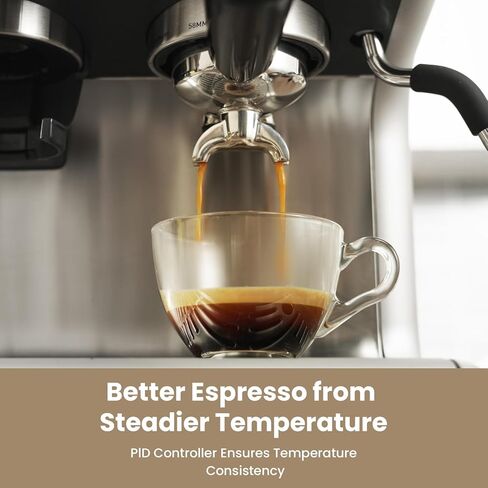 Gevi Dual Boiler Espresso Machine with Built-in Grinder, 58mm Commercial Portafilter, Barista Steam Wand, 31 Grind Settings, Stainless Steel, for Home Barista Use, Sterling Silver in Kuwait