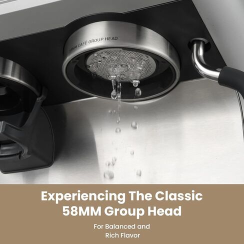 Gevi Dual Boiler Espresso Machine with Built-in Grinder, 58mm Commercial Portafilter, Barista Steam Wand, 31 Grind Settings, Stainless Steel, for Home Barista Use, Sterling Silver in Kuwait