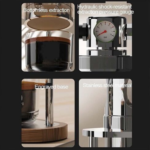 Manual Espresso Maker with Pressure Gauge for Home Baristas, 1-16 Bar Adjustable Air Pressure Coffee Machine in Kuwait
