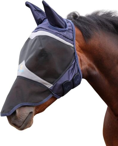 قناع FlyGuard Pro Fine Mesh Fly من Shires مع حماية من الأشعة فوق البنفسجية/كامل/الأذنين والأنف in Kuwait