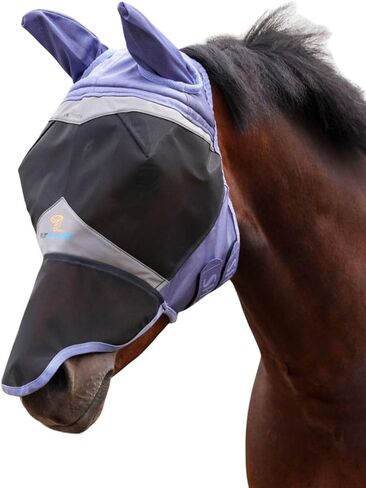 Shires FlyGuard Pro Fine Mesh Fly Mask with UV Protection Jet/Full/Ears and Nose in Saudi Arabia