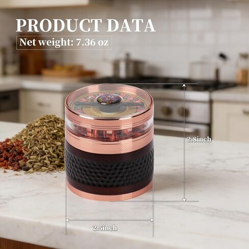 2.5" Manual Spice Grinder-Kitchen Tools-Multi Use Mills Whimsical Grinders(Rose Glod) in Kuwait