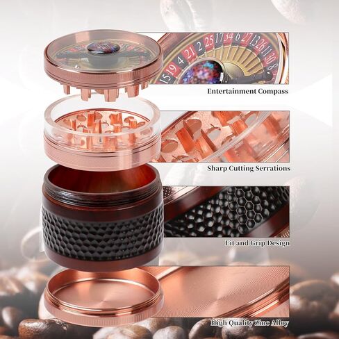 2.5" Manual Spice Grinder-Kitchen Tools-Multi Use Mills Whimsical Grinders(Rose Glod) in Kuwait
