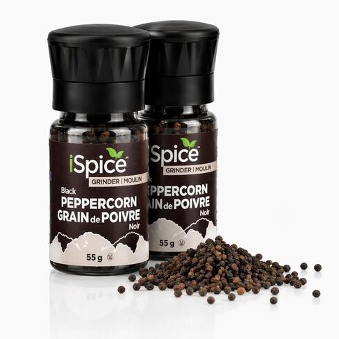 ISpice Kitchen Essentials 6-Pack Spice Grinder Set with Himalayan Pink Salt, Black Peppercorn, and Crushed Red Pepper, 6 Items in Kuwait