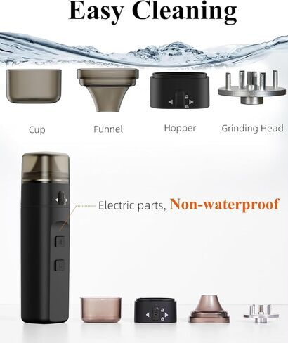 Electric Spice Grinder, Automatic Small Portable Herbal Machine & Spice Mill, USB Rechargeable Grinding Up to 1 Gram(Black) in Saudi Arabia