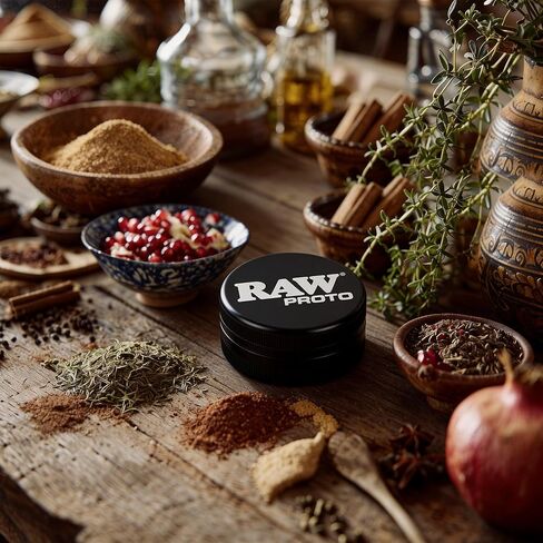 RAW Proto Herb & Spice Grinder – 2.5 Inch Kitchen Mill with Razor Sharp Teeth, Textured Grip Lid, Durable Aluminum Crusher in Kuwait