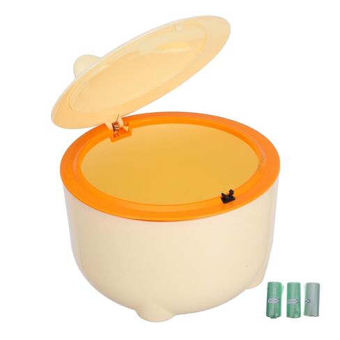 OUNONA Cat Litter Trash Can with Lid and Odor Seal, Airtight Plastic Waste Bin for Pet Litter, Large Capacity Decorative Storage Container with 90 Trash Bags, Suitable for Bathroom in Kuwait
