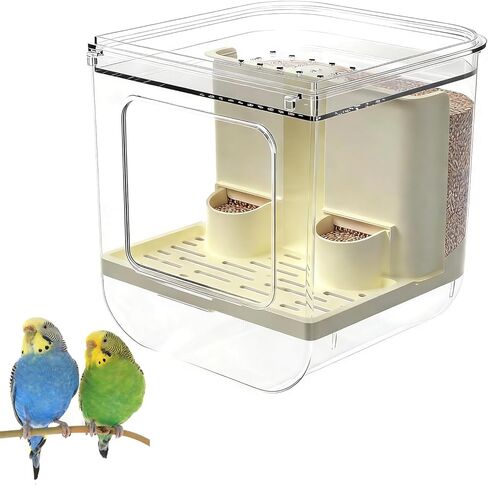 No Mess Bird Feeder for Cage, Hanging Bird Bath for Cage for Lovebirds, Finches, Parakeets, Budgies, and Other Small to Medium Birds in Kuwait