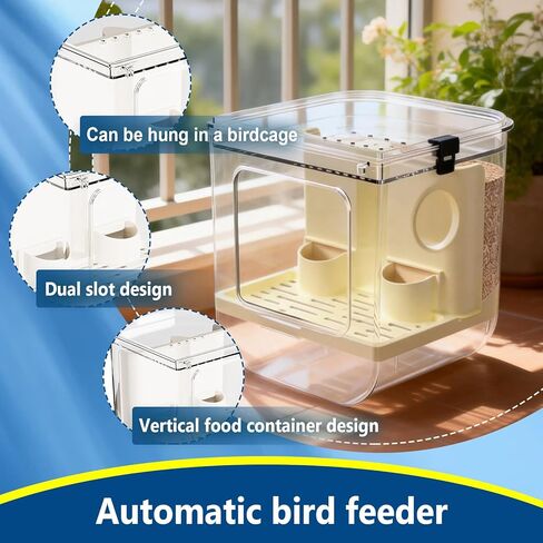 No Mess Bird Feeder for Cage, Hanging Bird Bath for Cage for Lovebirds, Finches, Parakeets, Budgies, and Other Small to Medium Birds in Kuwait