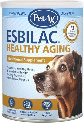 PetAg Esbilac Healthy Aging - 14 أونصة - يدعم صحة القلب والعضلات بالبروتين للكلاب البالغة/كبار السن 7+ - سهل الاستخدام in Kuwait