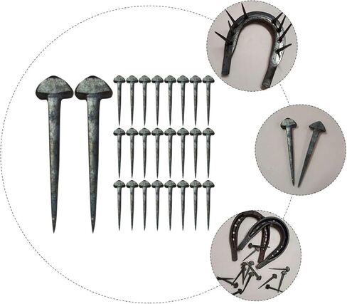 SHINEOFI 50 قطعة معدنية صغيرة حدوة الحصان المسامير حافر الأظافر حدوة الحصان المثبت لمستلزمات العناية بحافر الخيول in Kuwait
