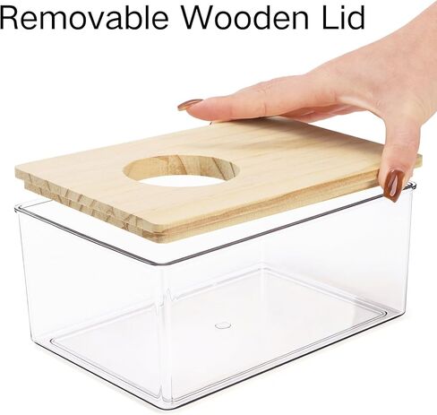Coloch Hamster Sand Bath Box with Wood Cover, Rectangle Clear Hamster Digging Sand Container with Climbing Ladder Multifunctional Plastic Guinea Pig Bathroom for Small Animals in Kuwait