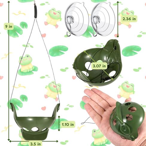White's Tree Frog Hammock Hideout Accessories, 2pcs Frog Decor Hideout Habitat Tank Platform, Tree Frogs Terrarium Accessories for Toad Tadpole Amphibian Small Aquatic Animals (Decor Bowl) in Kuwait