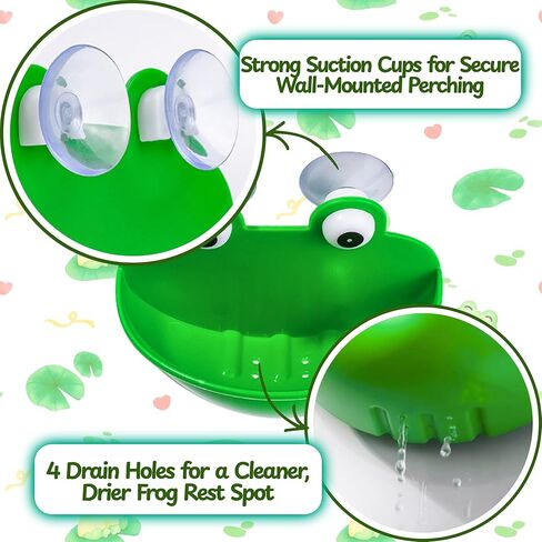 White's Tree Frog Hammock Hideout Accessories, 2pcs Frog Decor Hideout Habitat Tank Platform, Tree Frogs Terrarium Accessories for Toad Tadpole Amphibian Small Aquatic Animals (Decor Bowl) in Kuwait