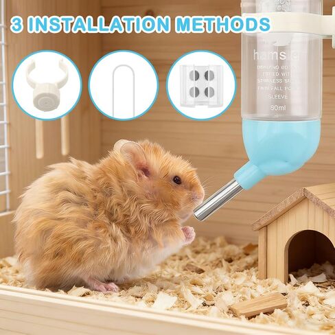 Magnetic Hamster Water Bottle Holder - Adjustable Height, Drop-Resistant Freestanding Stand, Fits Bottles up to 2" Dia for Hamsters Gerbils Mice Small Pets in Kuwait