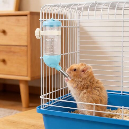 Magnetic Hamster Water Bottle Holder - Adjustable Height, Drop-Resistant Freestanding Stand, Fits Bottles up to 2" Dia for Hamsters Gerbils Mice Small Pets in Kuwait