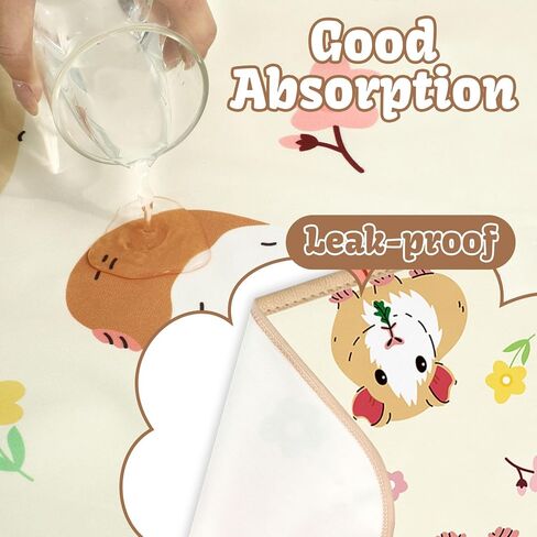 JarThenaAMCS 3Pcs Guinea Pig Cage Liners 47 x 24 Inch Washable Guinea Pig Pee Pads Cute Floral Reusable Pee Mat Absorbent Bedding for Small Animals Rabbit Hamster Chinchilla Ferret Rat in Kuwait