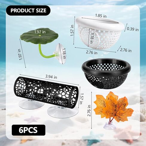 CZFDHP Betta Hammock, Floating Betta Hide, 6 PCS Fish Tank Decorations with Aquarium Plants, Betta Fish Tank Accessories for Resting and Hiding, Multi-Functional Play Spaces with Leaf Pads and Tunnel in Kuwait