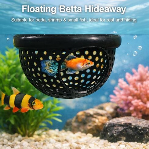CZFDHP Betta Hammock, Floating Betta Hide, 6 PCS Fish Tank Decorations with Aquarium Plants, Betta Fish Tank Accessories for Resting and Hiding, Multi-Functional Play Spaces with Leaf Pads and Tunnel in Kuwait