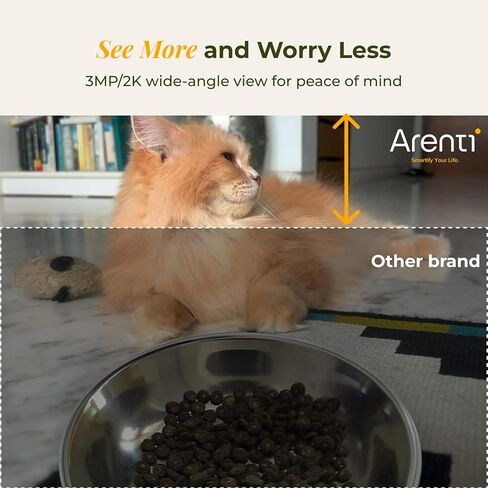 ARENTI Smart Automatic Cat Feeder and Water Fountain, 4L Pet Feeder Cat Food Dispenser with Camera, Dual Power, App Control, Live View & Night Vision, Meal Call, Hygienic Water Flow, Desiccant Bag in Kuwait