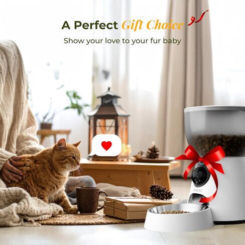ARENTI Smart Automatic Cat Feeder and Water Fountain, 4L Pet Feeder Cat Food Dispenser with Camera, Dual Power, App Control, Live View & Night Vision, Meal Call, Hygienic Water Flow, Desiccant Bag in Kuwait