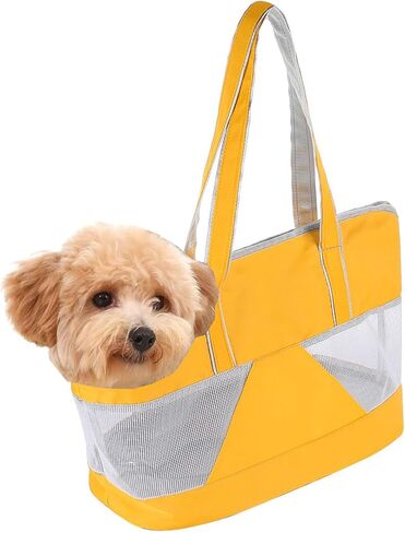 Pet Dog Purse Carrier Breathable Mesh Pets Puppy Cat Travel Outing Tote Bag Portable Cat Sling Carrier Transporter Tote Handbag Lightweight Dog Carrier Shoulder Bag with Thicken Bags Base in Kuwait