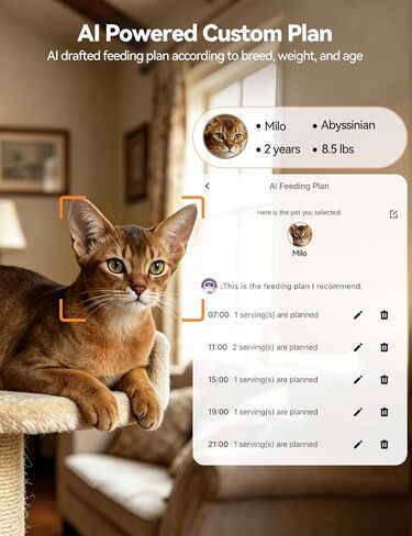 وحدة تغذية القطط الأوتوماتيكية من FEELNEEDY مع كاميرا 360 درجة، رؤية ليلية فيديو عالية الدقة 2K، تعمل بالذكاء الاصطناعي لتتبع الحيوانات الأليفة تلقائيًا، 5G/2.4G Wi-Fi وصوت ثنائي الاتجاه، التحكم الذكي في التطبيقات، تنبيه انخفاض الطعام، وحدة تغذية الحيوانا in Kuwait
