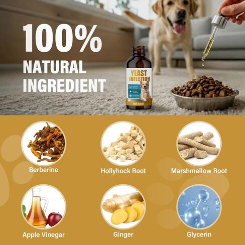 علاج عدوى الخميرة للكلاب - تلطيف الأذن والجلد للحكة والالتهاب، ودعم طبيعي لحساسية الكلاب in Kuwait