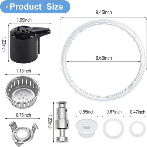 مجموعة قطع غيار بديلة مكونة من 10 قطع من LULU-DIRECT لـ Instant Pot Duo/Duo Plus 5&6QT، حلقة إغلاق، صمام تحرير البخار، صمام عائم، متوافق مع IP-DUO50 IP-DUO60 in Kuwait