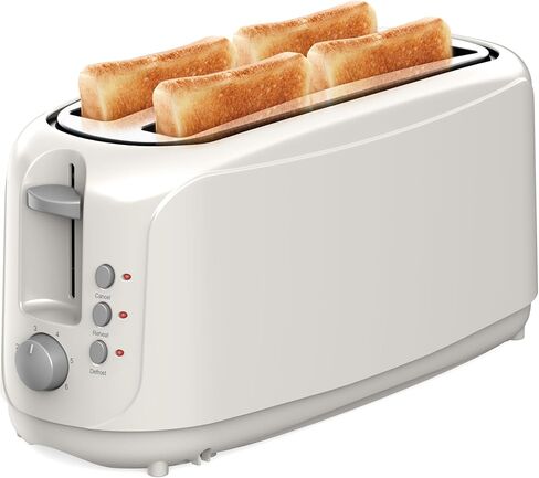 SEEDEEM 4 Slice Toaster, Extra Wide Slots Bread Toaster with 6 Shade Settings, Bagel/Cancel/Defrost/Reheat Functions, Removable Crumb Tray, Auto Shut-Off, White in Saudi Arabia