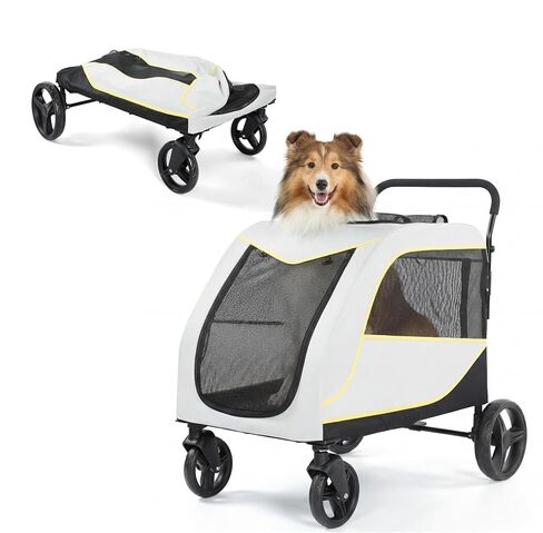 IDEALHOUSE Dog Stroller for Large & Medium Dogs, 176 Lbs Capacity Extra Large Pet Stroller, Dog Wagon for 2 Dogs, Foldable Design Luxury Dog Stroller with All-Terrain Wheel, Air Mesh, Foot Brake in Kuwait