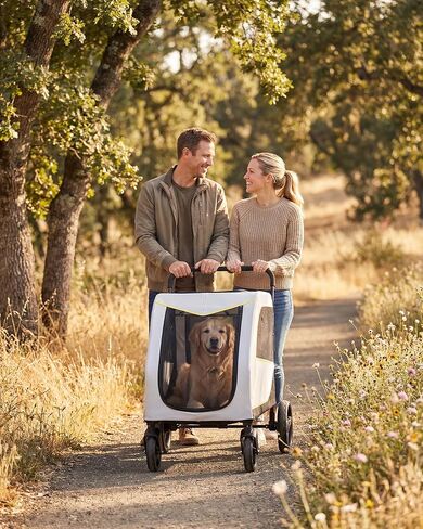 IDEALHOUSE Dog Stroller for Large & Medium Dogs, 176 Lbs Capacity Extra Large Pet Stroller, Dog Wagon for 2 Dogs, Foldable Design Luxury Dog Stroller with All-Terrain Wheel, Air Mesh, Foot Brake in Kuwait