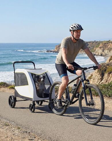 IDEALHOUSE Dog Stroller for Large & Medium Dogs, 176 Lbs Capacity Extra Large Pet Stroller, Dog Wagon for 2 Dogs, Foldable Design Luxury Dog Stroller with All-Terrain Wheel, Air Mesh, Foot Brake in Kuwait