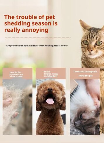 Double-Sided Pet Dematting Comb – 2-in-1 Undercoat Rake for Dogs & Cats, Stainless Steel Blade + PP Handle, Removes Tangles & Floating Hair, Lightweight 113 g, Home Grooming Tool in Kuwait