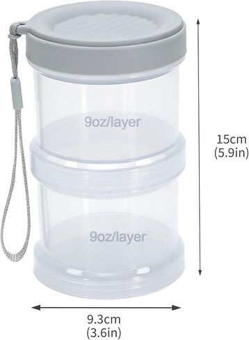 Portable Dog Treat Container 2 Layers, Dog Treat Jars and Dog Traning Clickers, Airtight Stackable Pet Food Holder for Outdoor Training, Travel -BPA Free (Gray) in Kuwait