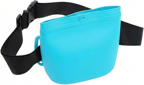 Dog Treat Pouch for Training, 14oz Portable Silicone Dog Treat Bag for Leash with Scent-Locking Seal & Magnetic Closure, Hands-Free Adjustable Buckle Waist Crossbody Belt for Dog Training, Walking in Kuwait