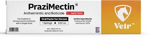 vetr Horse Intestinal Support Paste PraziMectin - Apple Flavor - 0.225 oz Syringe - for Horses up to 1320 lbs in Kuwait