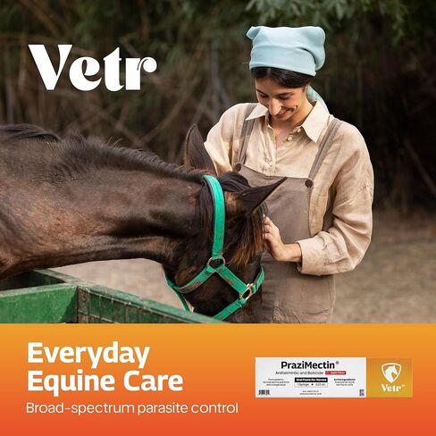 vetr Horse Intestinal Support Paste PraziMectin - Apple Flavor - 0.225 oz Syringe - for Horses up to 1320 lbs in Kuwait