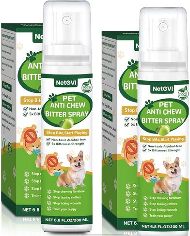 No Chew Spray for Dogs, Bitter Apple Spray for Dogs Cats Anti Chewing Licking from Furniture, Bandages, Dog Training & Behavior Aids Spray, Indoor & Outdoor Use, 200ML 1Pack in Kuwait
