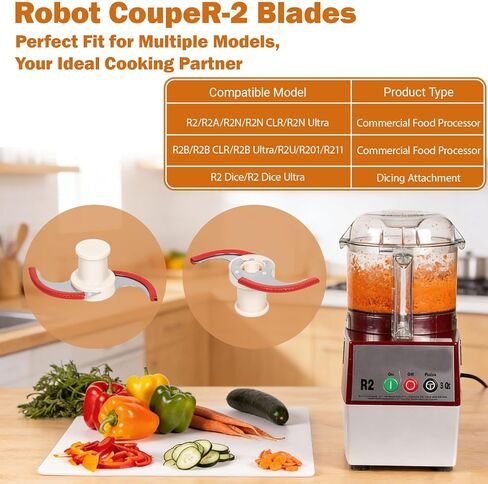 شفرات بديلة ممتازة - متوافقة مع Robot Coupe R-2 | شفرات قطع حادة من الفولاذ المقاوم للصدأ بدرجة الغذاء للمطبخ التجاري والاستخدام المنزلي in Kuwait