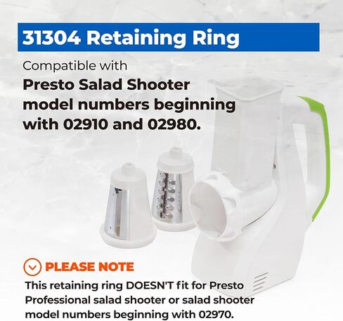 31304 حلقة الاحتفاظ بقفل ملتوي لموديلات Presto Salad Shooter 02910 02980، قطع غيار لقطاعة/تقطيع السلطة الكهربائية in Kuwait