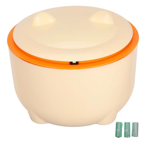 Beavorty Sealed Cat Litter Trash Can with Lid and Odor Seal, Large Capacity Waste Bucket with 90 Garbage Bags, Yellow Cat Litter Storage Container for Bathroom and Pet Use in Kuwait