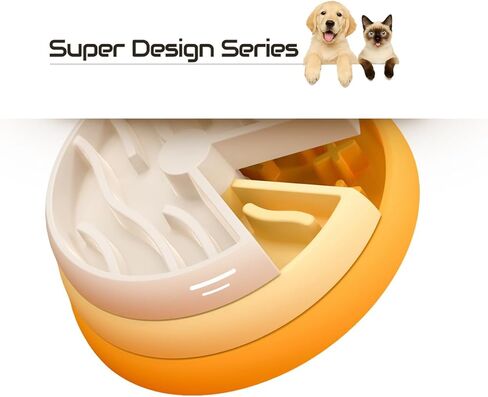 Slow Feeder Dog Bowl - 3-Tier Rotating Interactive Dog Puzzle Toy for Mental Enrichment & IQ Training - Anti-Gulping Bloat Stop Dog Feeder for Small & Medium Dogs and Cats, Food-Grade & Non-Slip in Kuwait