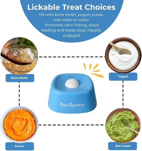 Dog Licking Bowl, Slow Feeder Lick Bowl for Dogs for Yogurt, Bone Broth & Liquid Treats, Licking Bowl with Ball, Lick Ball Slow Feeder for Dogs, Slow Feed Lick Bowl for Dogs in Kuwait