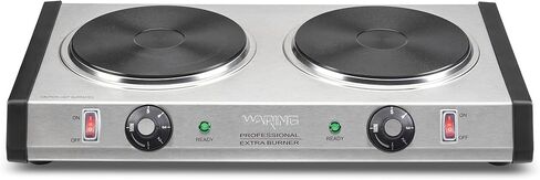 Waring Commercial Cast Iron Double Burner, Two 7.5" Electric Cooktops, Professional Countertop Hot Plate for Commercial Kitchens & Restaurants, WDB600X in Kuwait