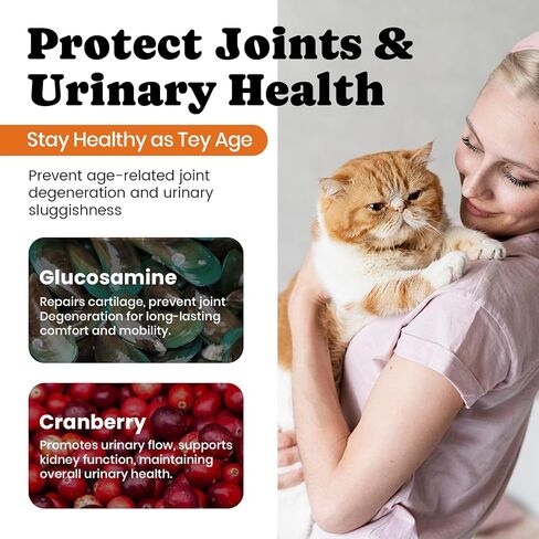 Cat Vitamin Treats with L-Lysine & Taurine – 12 Essential Vitamins & 5 Minerals, Cat Multivitamin Supplement for Immune, Joint & Skin Support, Daily Health Formula for Indoor & Senior Cats – 450 Chews in Kuwait