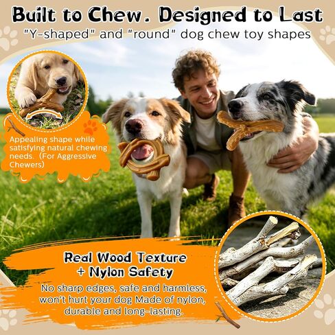 WOWBALA 2 Pack Dog Chew Toys for Aggressive Chewers,Indestructible Dog Toy for Medium Large Dogs, Chew Toys to Keep Dogs Busy,Super Chewer with Tough Nylon, Reduce Boredom & Anxiety in Saudi Arabia