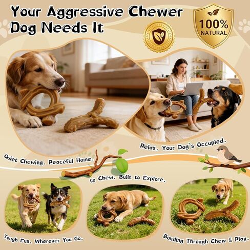 WOWBALA 2 Pack Dog Chew Toys for Aggressive Chewers,Indestructible Dog Toy for Medium Large Dogs, Chew Toys to Keep Dogs Busy,Super Chewer with Tough Nylon, Reduce Boredom & Anxiety in Saudi Arabia