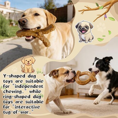 WOWBALA 2 Pack Dog Chew Toys for Aggressive Chewers,Indestructible Dog Toy for Medium Large Dogs, Chew Toys to Keep Dogs Busy,Super Chewer with Tough Nylon, Reduce Boredom & Anxiety in Saudi Arabia