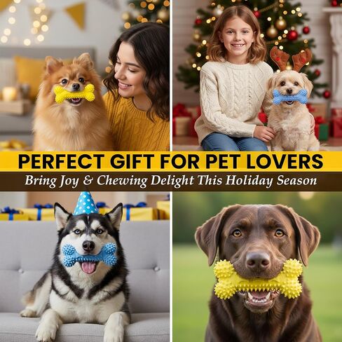 Chewzzle™ مجموعة من 3 ألعاب مضغ للكلاب الصغيرة وألعاب تسنين الجراء (3+ أشهر) | مادة TPR آمنة | 6×12 سم | للمضغ الخفيف إلى المعتدل | غير سامة | تم اختباره بواسطة SGS in Kuwait